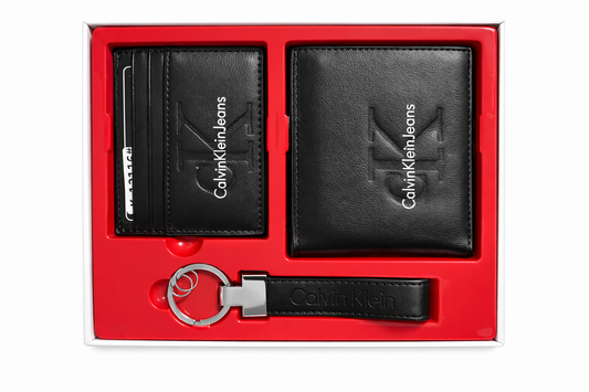 CK Modern Black Leather Essentials Gift Set