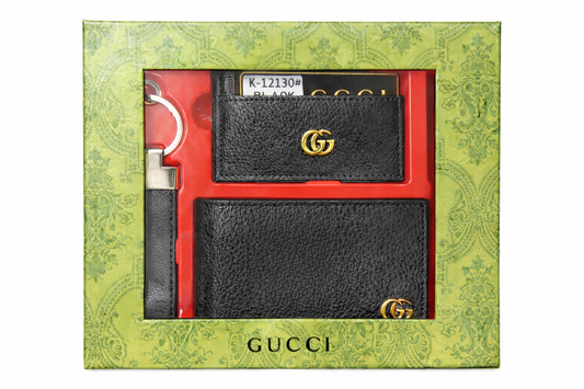 Gucci Luxury Black Leather Essentials Gift Set