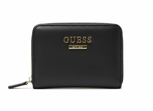 Guess Bifold Zip-Around Wallet (Black) - Mirror
