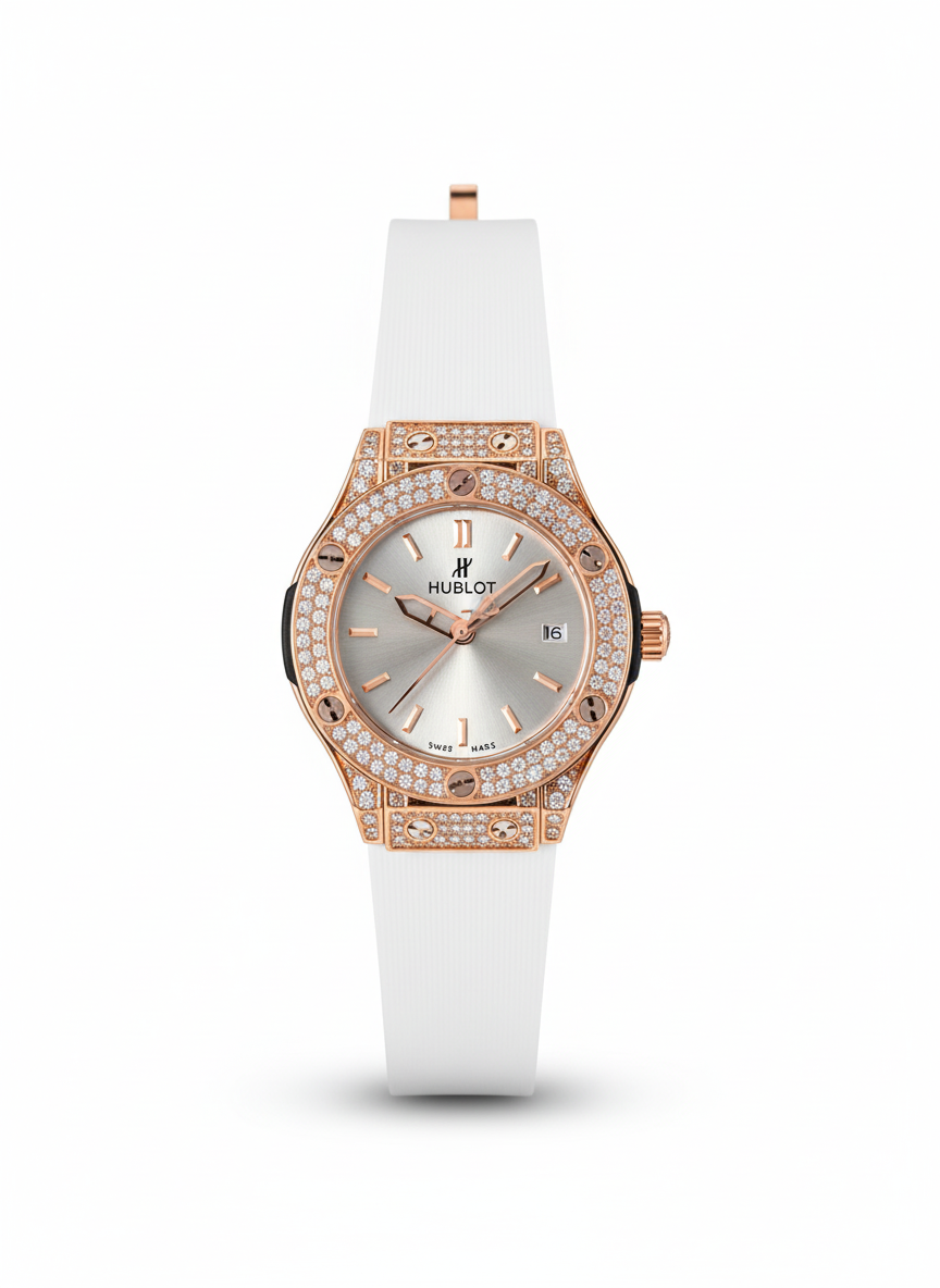 Hublot Classic White Fusion King Gold Diamonds Pave - Mirror