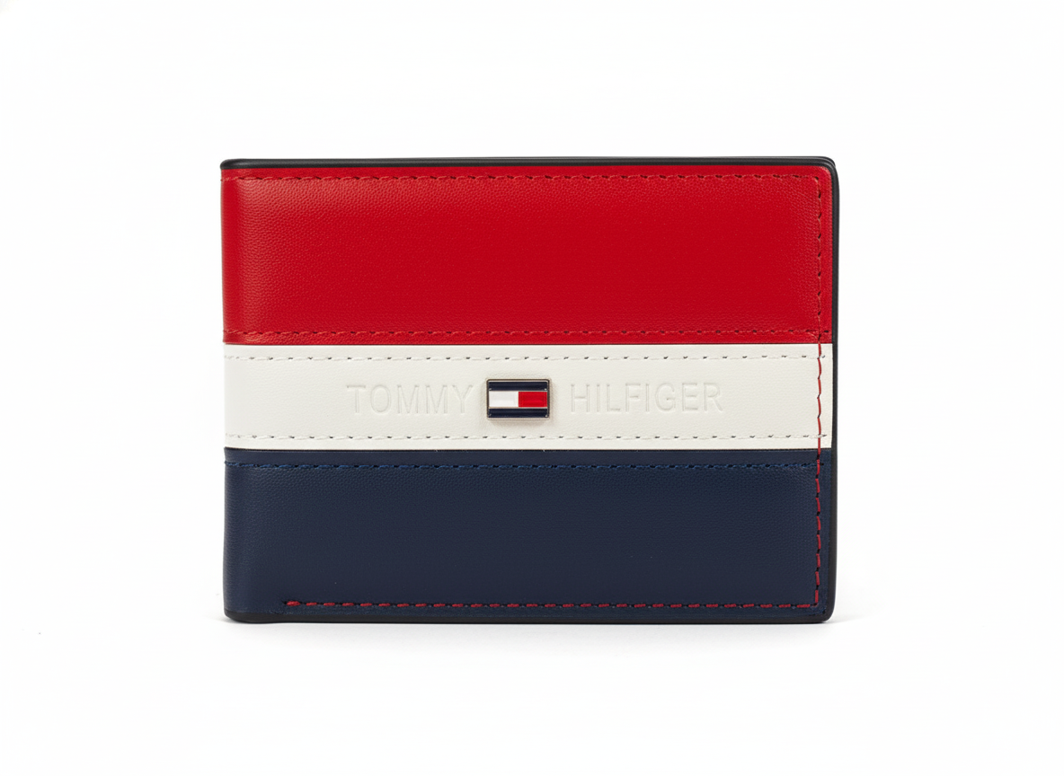 Tommy Hilfiger Flag Color-Block Leather Bifold Wallet - Mirror