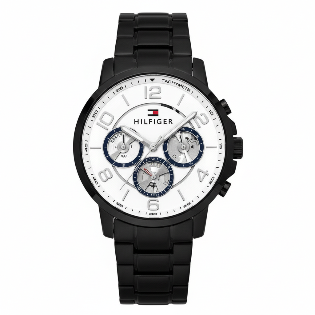 Tommy Hilfiger Men's Chronograph Watch with Stainless Steel Black Strap