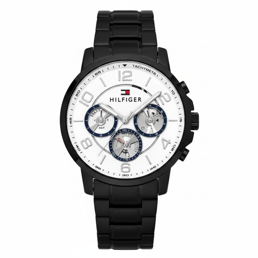 Tommy Hilfiger Men's Chronograph Watch with Stainless Steel Black Strap