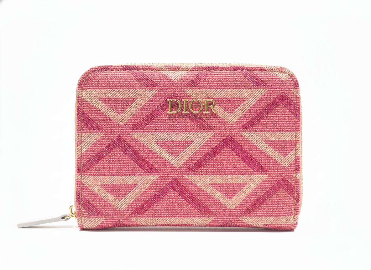 Dior Coral Canvas Small Zipped Pouch - Mirror