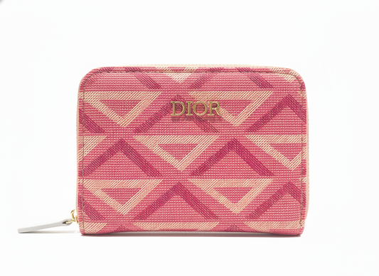 Dior Coral Canvas Small Zipped Pouch - Mirror