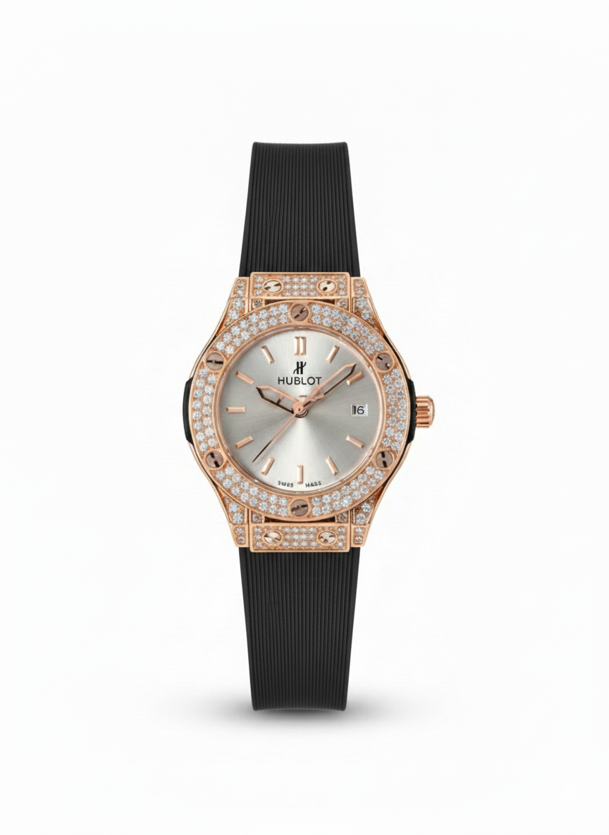 Hublot Classic Fusion King Gold Black Diamond Pave - Mirror