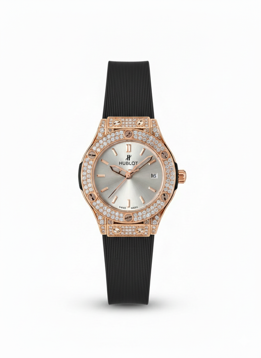 Hublot Classic Fusion King Gold Black Diamond Pave - Mirror