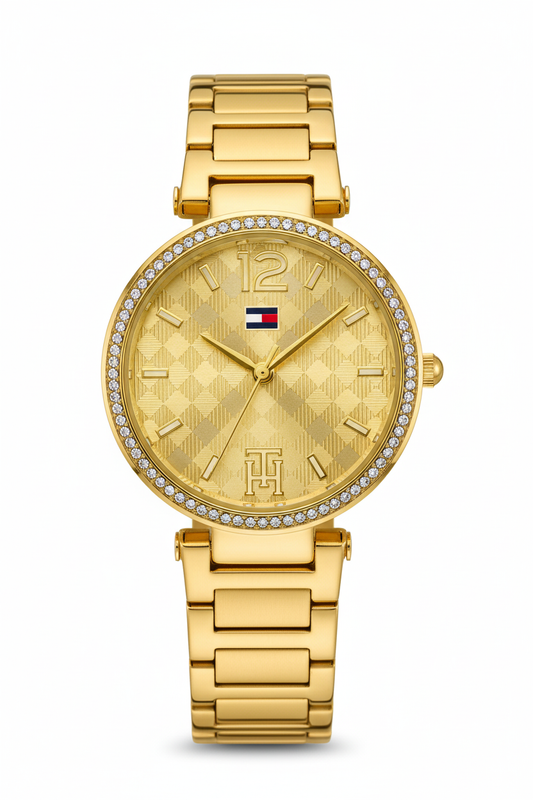 Tommy Hilfiger Stainless Steel Gold Tone Crystal Watch - Mirror