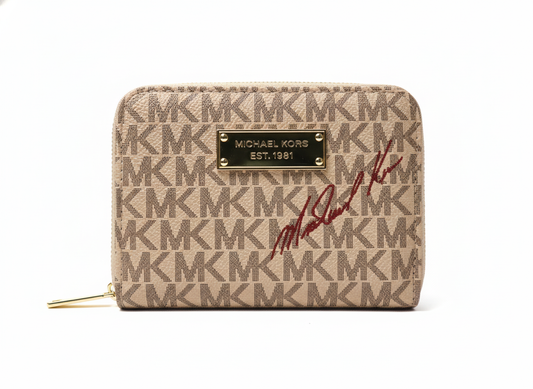 Michael Kors Signature Monogram Zip-Around Wallet - Mirror