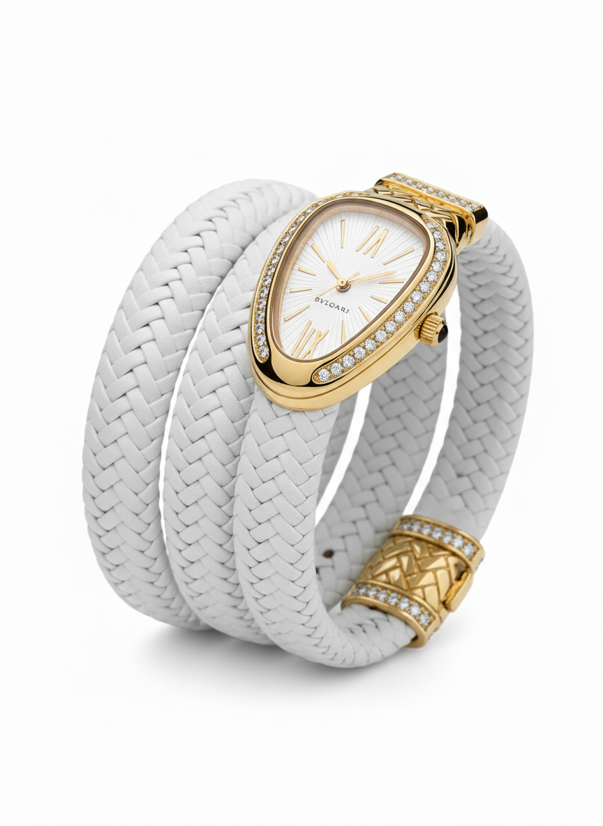 Bvlgari Serpenti Seduttori Triple-Coil Watch - White